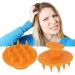 Gientan 2-Piece Silicone Head Massager & Scrubber - Dandruff Removal Shampoo Brush for Hair Growth (Wet & Dry) - Unisex Orange - Buy Online on GoSupps.com