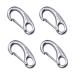 SHONAN 2 Inch Carabiner Clips, 4 Pack Flag Pole Clips, Stainless Steel 316 Marine Clips Boat Fender Hooks for Ropes, Clip Hooks for Keychain, Dog Leashes, Camping 220 Lbs