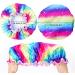G2PLUS 2PCS Large Shower Cap for Long Hair - Colorful Hair Caps for Girls and Women - Reusable Bath Caps for Spa Home Use - Rainbow - Buy Online on GoSupps.com