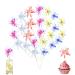 25Pcs Foil Firework Cupcake Toppers Sparkle Tinsel Cupcake Toppers Foil Fringe Birthday Cake Toppers Fringe Firework Shape Cake Decoration Cocktail Fruit Toothpicks Cake Flowers Toppers Decoration