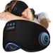 LC-dolida Sleeping Mask with Headphones Bluetooth Eye Covers for Sleeping Zero Eye Pressure Can Play 10-14 Hours Adjustable Sleep Headphones with 2 Soft Foam Earplugs for Travel/Sleep/Nap Ink-black