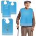 Roylvan 3 pieces of bibs waterproof oil -resistant adult bibs with dirt catchers washable reusable reusable clothing protection adults for men women seniors disabled blue