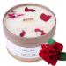 Rose fragrance candle candles with wooden dot candle gift for women Mother's Day gift 100% handmade candles with crystal 200 g/50 hours of rose wooden