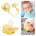 Golden Baby Pacifier with Clips - 26 Letters Curved Design Silicone Bling for 6 to 18 Months Baby | International Shipping - Buy Online on GoSupps.com