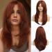 Haircube long dark auburn wigs for women synthetic layered wig with pony for daily party or cosplay 23 inch auburn