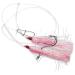 Uncle Mos Tackle - 1, 5 & 10 Pack Options - Fluke Flounder Hey Now Killer Hi-Lo Rig  MYLAR Teaser For Saltwater  BKK Black Size 3/0 Octopus Hook - 30lb Heavy Duty Mono 2ft long - Black Duo-Lock Snaps Pink 5 Pack