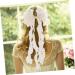 FRCOLOR 1pc Hairpin Hair Bow Headpieces Three- Layer Bow Hair Clip Korean Bridal Headpieces for Wedding Lace Ponytail Holder Bowknot Ribbon for Bows Bride Fabric Fashion Headband 48X19X1CM Beige - Buy Online on GoSupps.com