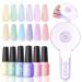 Gellen Gel Nail Polish Kit with U V Nail Light - 6 Colors Macaron Jelly Gel Polish Set with 36W Nail Lamp  Gel Nail Polish Set Starter Kit Soak of Nail Gel Kit Manicure Set