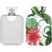 NAANLE 2L Transparent Hot Water Bottle - Green Cactus Flowers for Menstrual Cramps Pain Relief & Heat Therapy - International Shipping - Buy Online on GoSupps.com