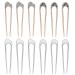 12 Pieces French Twist Hair Forks Large U-Shaped Hair Styling Pins Vintage Metal Hair Sticks for Long and Thick Hair  Curly Hair  Fine Hair