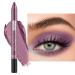 Perler-gloss-silk-lid shadow pen permanently waterproof and not flowering glossy pearl-gloss gel pin 12-colored eyeshadow pen fog purple) #5
