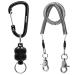 SAMSFX Fishing Strongest Magnetic Net Release Magnet Clip Holder Retractor with Coiled Lanyard Textured Grip Magnet, Black