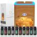 Himalayan Pink Salt Diffuser & 10 Essential Oils  2-in-1 Therapeutic Device - Aromatherapy & Ionic Himalayan Salt Therapy  400ml Ultrasonic Vaporizer and Ionizer with Ambient Glow