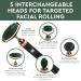 Vibrating Jade Face Roller & Massager - 5 in 1 Rechargeable Tool for Soft Skin & Relaxation | Soothes Puffy Eyes - Green Quartz Beauty Set - Buy Online on GoSupps.com