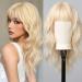 Testar blonde wigs for women platinum wigs water waves wig with pony hair replacement realistic natural looking synthetic curly wigs for daily use shoulder length blonde