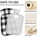 Black White Buffalo Plaid Hot Water Bottle - 1L for Pain Relief & Warming | Ideal for Cramps & Cozy Comfort - Buy Online on GoSupps.com