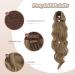 Fine Ponytail Hair Extension - 60cm Wavy Curly Synthetic Ponytail in Caramel Brown & Ash Blond Mix | Ideal for Women - Buy Online on GoSupps.com