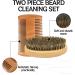 3pcs Mens Beard Brush Set with Travel Pouch - Boar Bristle Grooming Kit for Men - Buy Online on GoSupps.com