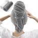 Large Microfiber Hair Towel Wrap for Women, Anti Frizz Hair Drying Towel with Elastic Strap, Fast Drying Hair Turbans for Wet Hair, Long, Thick, Curly Hair, Super Soft Hair Wrap Towels Dark Gray B-gray