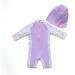 Bonverano Baby Girls UPF 50+ UV Protection One Piece Sunsuit with Sun Cap - Lavender 9-12 Months - Buy Online on GoSupps.com