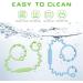 Vicloon Silicone Toy Clip 2Pcs Toy Safety Straps Food Grade Silicone Pacifier Clips Sippy Cup Strap Adjustable Stroller Pacifier Strap Hanging Toys Baby Toy Anti Drop Chain (Blue/Green) - Buy Online on GoSupps.com
