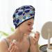 Buy Blue Hexagon & Diamond Coral Velvet Dry Hair Cap with Buttons | Anti-Frizz for Curly Long & Thick Hair International Shipping Available - Buy Online on GoSupps.com