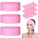 Sdfsdf 128 Pieces Disposable Spa Facial Headbands Stretch Non-Woven Headband Soft Skin Care Hair Band with Convenient Closure for Women Girls Salons Esthetician Supplies Pink Large 40.0 Count