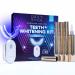 DailySmile Teeth Whitening Kit with LED Light, 10 Min Non-Sensitive Teeth Whitener Tooth Paint, Ultra Fast Waterproof Teeth Stains Remover, 4 Carbamide Peroxide Teeth Whitening Pen Gel, 24 Sessions