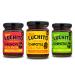 Gran Luchito Mexican Chili Gift Set Box of Three Jars Chipotle Paste Salsa Macha and Chipotle Lime