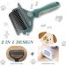 MEREN Professional 2-Sided Pet Grooming Brush | Undercoat Rake for Cats and Dogs | Safe Dematting Comb for Mats and Tangles | Short and Long Hair Breeds | Large Green - Buy Online on GoSupps.com