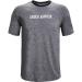 Under Armour Men's Recover Sleep Short-Sleeve Crew Neck Undershirt Black Full Heather (002)/White Medium