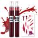 Halloween Fake Blood Spray Makeup - Washable Bloody Fake Blood for Costume Zombie Vampire and Monster Dress Up Cosplay Realistic Blood Splatter for Clothes Mouth Face Paint Men Women 0.68 Ounce/20ML