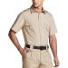 CQR Men's Short Sleeve Work Shirts, Ripstop Military Tactical Shirts, Outdoor UPF 50+ Breathable Hiking Shirt Button Up Commander Khaki X-Large