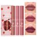 IONSGAKO 3PCS Matte Nude Lipstick Velvet Nude Lip Gloss Non-Drying  Non-Fading  Non-Stick Cup  Matte Lip Stain Long Lasting Waterproof Lipstick for Women Girls Lip Makeup - Set D