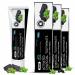 Jagat Activated Charcoal Mint Toothpaste | Fluoride Free Herbal Toothpaste | 100% Natural Teeth Whitening No Artificial Colors BPA Free Gum Cure Vegan - Pack of 3 (3.5oz X 3)
