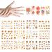 Halloween Stickers Decals Fall Nail Stickers Autumn Maple Leaves Pumpkin Turkey Nail Art Stickers Thanksgiving Themed Water Transfer Nail Decorations 12 Sheets/Set