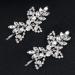 2 Pcs Rhinestone Hair Clips Shining Hair Barrettes Bridal Hair Barrettes Pins Leaf Wedding Hairpin Bride Pearl Crystal Hair Clips Silver Rhinestone Barrette Elegant Bridal Hair Accessories