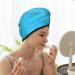 Sky Blue Glitter Hair Towel Wrap - Quick Drying Hair Turban with Button | Ultra-Absorbent Hair Drying Towel for Effortless Styling - Buy Online on GoSupps.com
