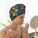 Hair Towel Wrap - Blue Floral Hair Drying Turban with Button | Quick-Dry Head Towel for All Hair Types - Buy Online on GoSupps.com