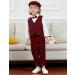 Mint Green Baby Boy Romper Suit 12-18 Months Red | Infant Gentleman Jumpsuit with Bow Tie Waistcoat Outfit - Buy Online on GoSupps.com