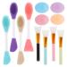 Silicone Facial Mask Applicator 4 Pcs Face Scrubber 4 Pcs Face Mask Brush 4 Pcs 2 in 1 Face Mask Applicator Lip Exfoliator - Skin Care Tools Set