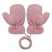 MoonLove Kids Warm Hangable Gloves Full Finger Soft Skin-Friendly Comfortable Plush Mittens Baby Toddler Infant Winter Mitten with String Windproof Coldproof Hanging Neck Hand Warmer Pink