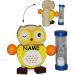 all-meine.de GmbH 2 pieces tooth cleaning clocks/toothbrush holder - funny owl - yellow - including name - with hourglass - made of wood for the toothbrush - children & adults/girls .. 2 pieces - with names