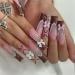 CRAZYNEKOS Soild Pearl Fake Nail Long Square Press on Nails Chocolate Brown French Tips Nail Art Decoration for Women and Girls Manicure 24pc