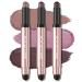 FOCALLURE 3 Pcs No Crease Eyeshadow Sticks Shimmer & Matte Eye Shadow Crayon Set with Blending Sponge Brush Smooth Texture Cream Eye Highlighter Pen Long Lasting Waterproof Eyeshadow Brightener Stick Makeup Limerence