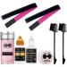 Wig Glue 1.34OZ, Waterproof Lace Front Wig Glue for Wigs with Tools and Hair Wax Stick (Wig Glue/Wig Glue Remover/Hair Wax Stick/Edge Control Wax/Pink Elastic Bands*2/Hair Dual Drush*2)