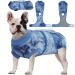 Kuoser dogs recovery suit after the operation dogs wound protection suits postoperative pet shirt for belly wounds soft & breathing active anti-lick puppy one-piece e-collar alternative xS blue