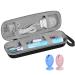 Electric toothbrush travel case for oral-b/oral-B Pro/phlips Sonicare Electric Toothbrush portable hard shell travel bag Travel etui with 2PCs toothbrushes Head silicone protective cover (black) Black case and 2 caps