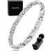 Magnetrx Ultrastarkes Magnnet hardship for women - double magnet stainless steel crystal magnetic tape for women - adjustable bracelet length with size determination tool (silver) silver