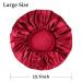 Facynos Large Silk Satin-Bonnet 2 PCS Set - Extra Soft Elastic Band Sleeping Caps for Curly Dreadlock Braid Hair in Red & Black - Buy Online on GoSupps.com